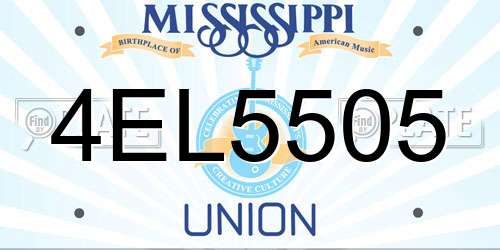 4EL5505 Mississippi License Plate