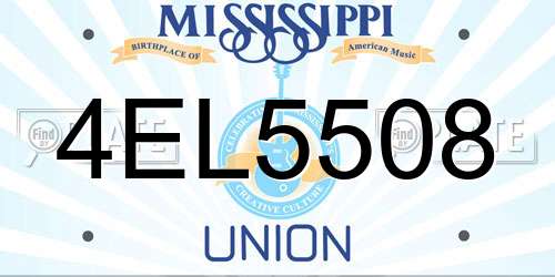 4EL5508 Mississippi License Plate