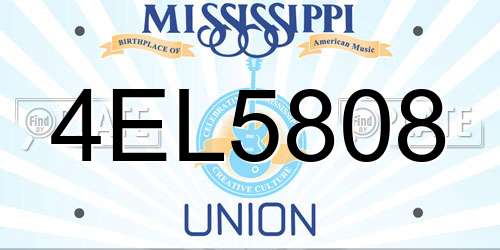 4EL5808 Mississippi License Plate