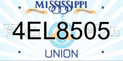 4EL8505 Mississippi License Plate