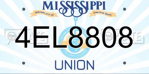 4EL8808 Mississippi License Plate