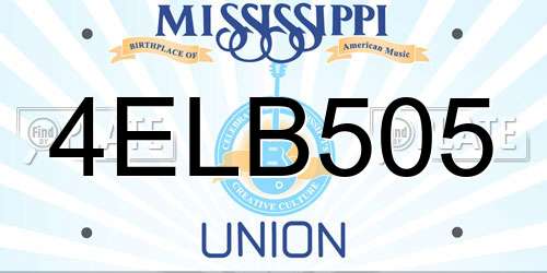 4ELB505 Mississippi License Plate