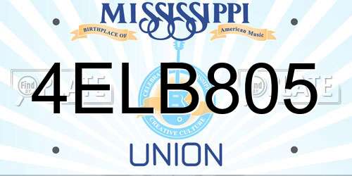 4ELB805 Mississippi License Plate