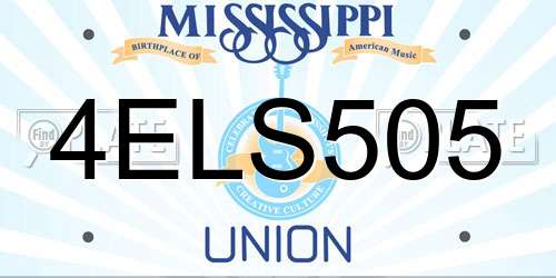 4ELS505 Mississippi License Plate