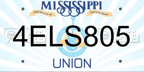 4ELS805 Mississippi License Plate