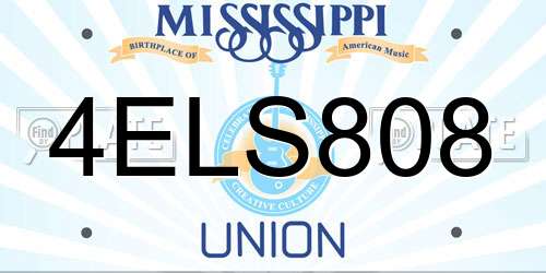 4ELS808 Mississippi License Plate