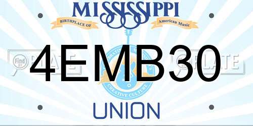 4EMB30 Mississippi License Plate