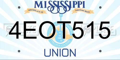 4EOT515 Mississippi License Plate