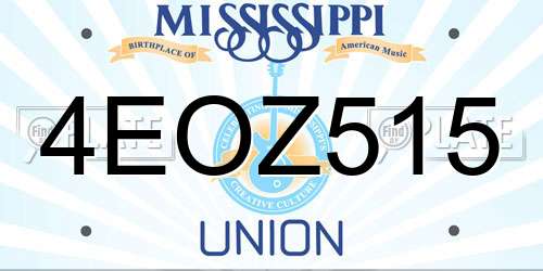 4EOZ515 Mississippi License Plate