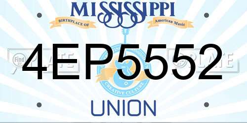 4EP5552 Mississippi License Plate
