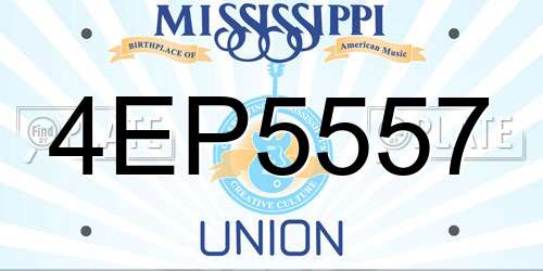 4EP5557 Mississippi License Plate