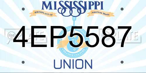 4EP5587 Mississippi License Plate