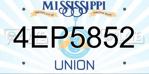 4EP5852 Mississippi License Plate