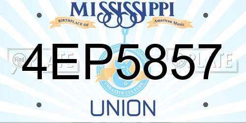 4EP5857 Mississippi License Plate