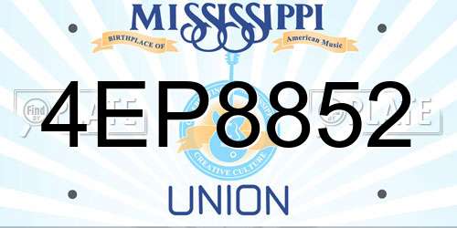 4EP8852 Mississippi License Plate