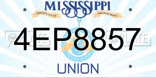 4EP8857 Mississippi License Plate