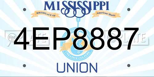 4EP8887 Mississippi License Plate