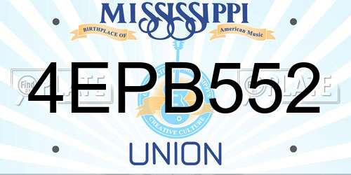 4EPB552 Mississippi License Plate