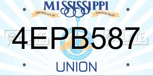 4EPB587 Mississippi License Plate