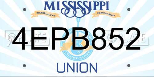 4EPB852 Mississippi License Plate