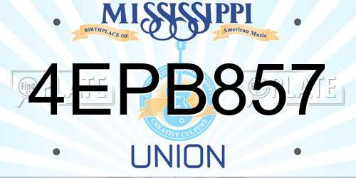 4EPB857 Mississippi License Plate