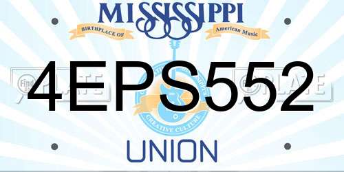 4EPS552 Mississippi License Plate