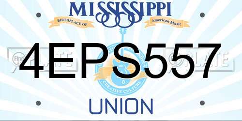 4EPS557 Mississippi License Plate