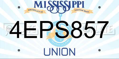 4EPS857 Mississippi License Plate