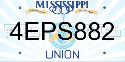 4EPS882 Mississippi License Plate