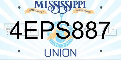 4EPS887 Mississippi License Plate