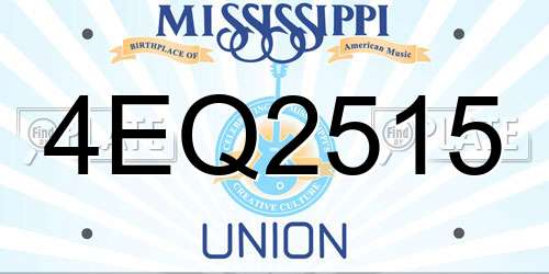4EQ2515 Mississippi License Plate