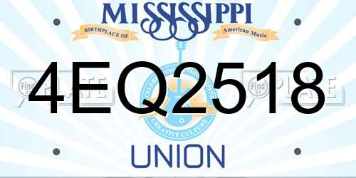 4EQ2518 Mississippi License Plate