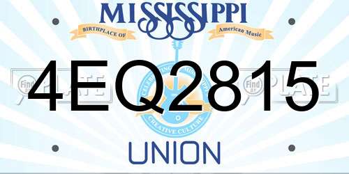 4EQ2815 Mississippi License Plate