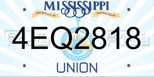 4EQ2818 Mississippi License Plate