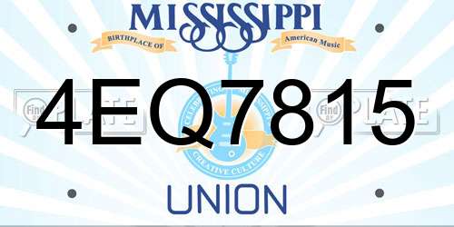 4EQ7815 Mississippi License Plate