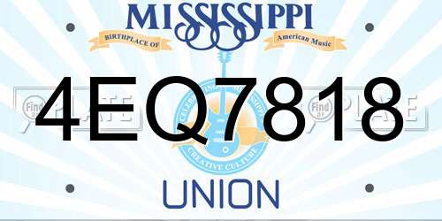 4EQ7818 Mississippi License Plate