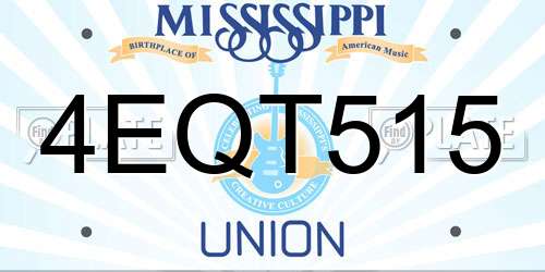 4EQT515 Mississippi License Plate