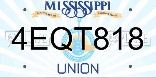 4EQT818 Mississippi License Plate