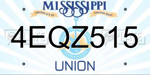 4EQZ515 Mississippi License Plate