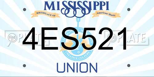4ES521 Mississippi License Plate