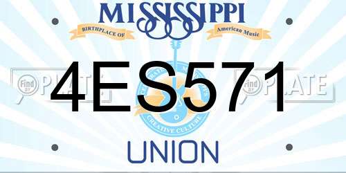 4ES571 Mississippi License Plate