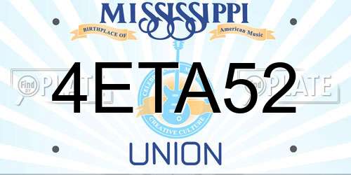 4ETA52 Mississippi License Plate