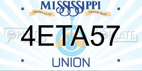 4ETA57 Mississippi License Plate