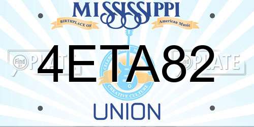 4ETA82 Mississippi License Plate