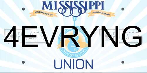 4EVRYNG Mississippi License Plate