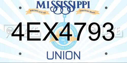 4EX4793 Mississippi License Plate