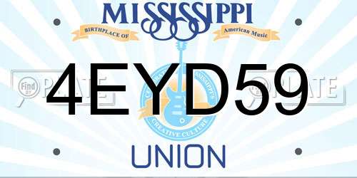 4EYD59 Mississippi License Plate