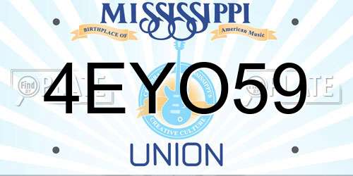 4EYO59 Mississippi License Plate