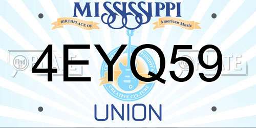 4EYQ59 Mississippi License Plate