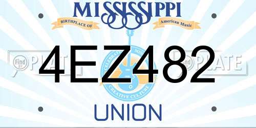 4EZ482 Mississippi License Plate